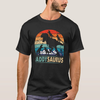 Daddysaurus T Rex Daddy Dinosaur 4 Kinder D T-Shirt