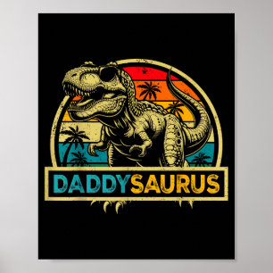 Daddysaurus T Rex Dinosaur Daddy Saurus Familien M Poster