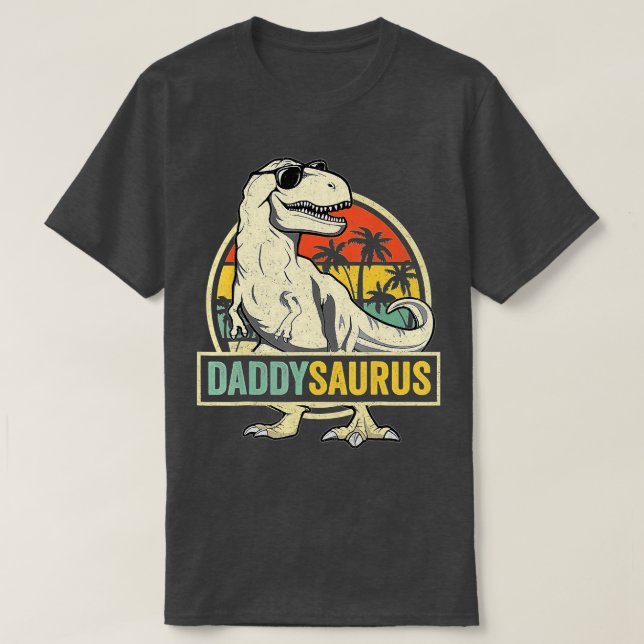 Daddysaurus T Rex Dinosaur Daddy Saurus Family Mat T-Shirt (Design vorne)