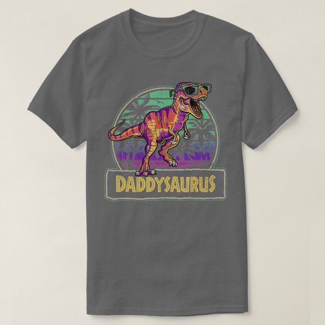 Daddysaurus T Rex Dinosaur Daddy Saurus Family Mat T-Shirt (Design vorne)