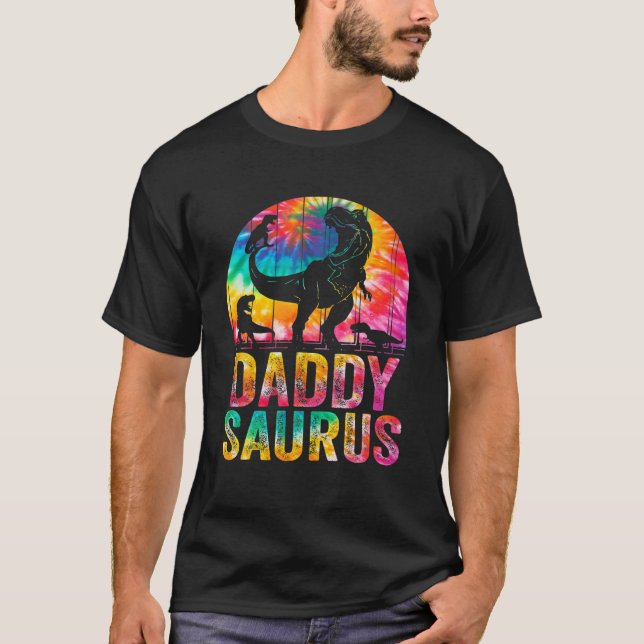 Daddysaurus T Rex Dinosaur Daddy Saurus Family Mat T-Shirt (Vorderseite)