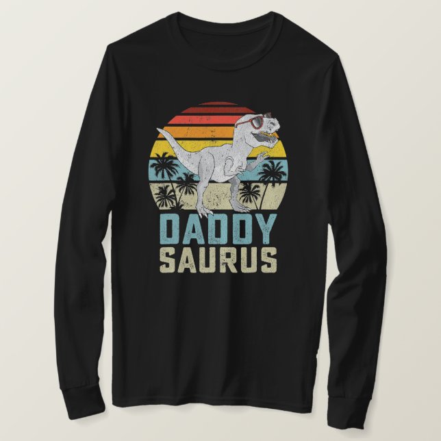 Daddysaurus T Rex Dinosaur Daddy Saurus Family T-Shirt (Design vorne)