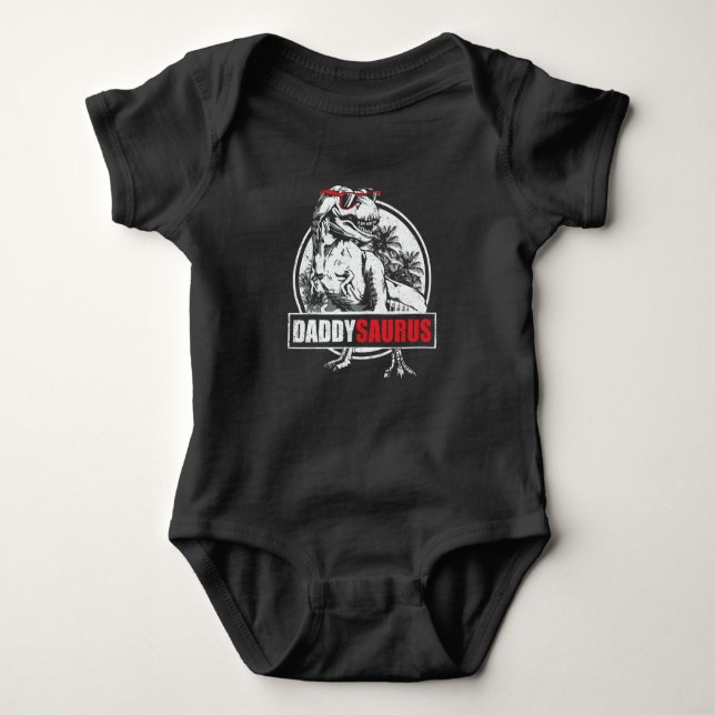 DaddySaurus T-rex Dinosaur Funny Vathers Day Baby Strampler (Vorderseite)