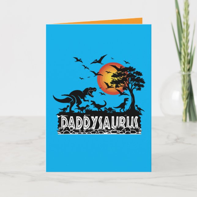 Daddysaurus T-Rex Lustiges Dinosaurier Vater Gesch Karte (Vorderseite)