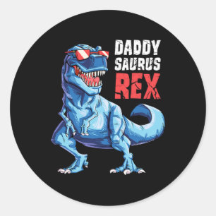 Daddysaurus T Shirt Fathers Day gibt Rex Daddy Ges Runder Aufkleber