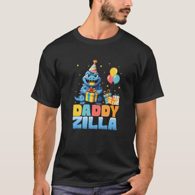 Daddyzilla Funny Monster Kaiju Familie Matching Bi T-Shirt (Vorderseite)