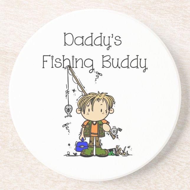 DADFISHINGBUDDY.png Sandstein Untersetzer (Vorne)
