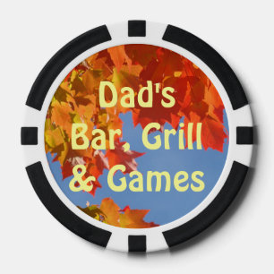 Dad's Bar Grill & Games POKER CHIPS Blätter indivi
