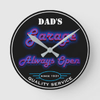 Dad's Garage Blue Fake Neon Any Date Any Name -