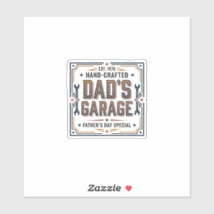 Dads Garage Vintage Vatertag Aufkleber