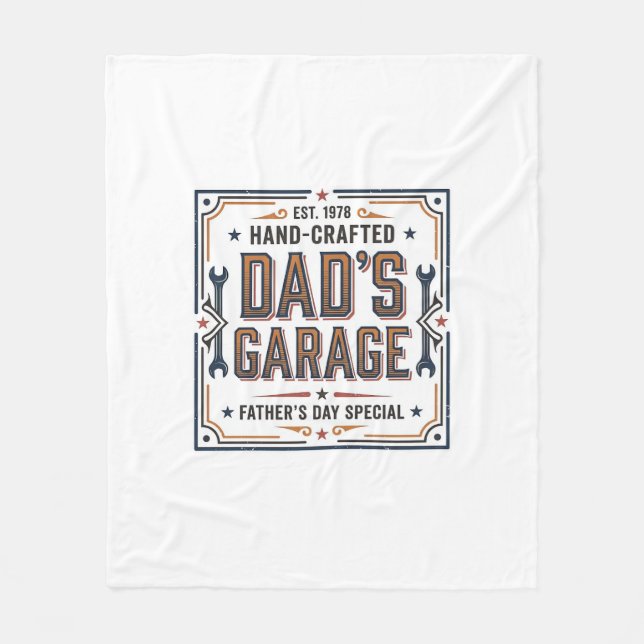 Dads Garage Vintage Vatertag Fleecedecke (Vorderseite)