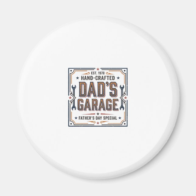 Dads Garage Vintage Vatertag Magnet (Vorne)