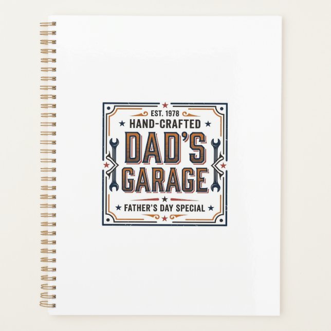 Dads Garage Vintage Vatertag Planer (Vorderseite)