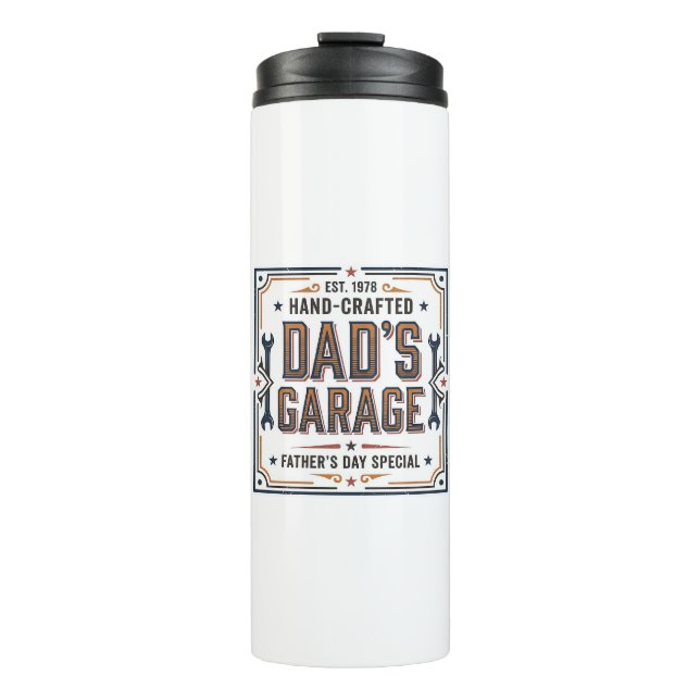 Dads Garage Vintage Vatertag Thermosbecher (Vorderseite)