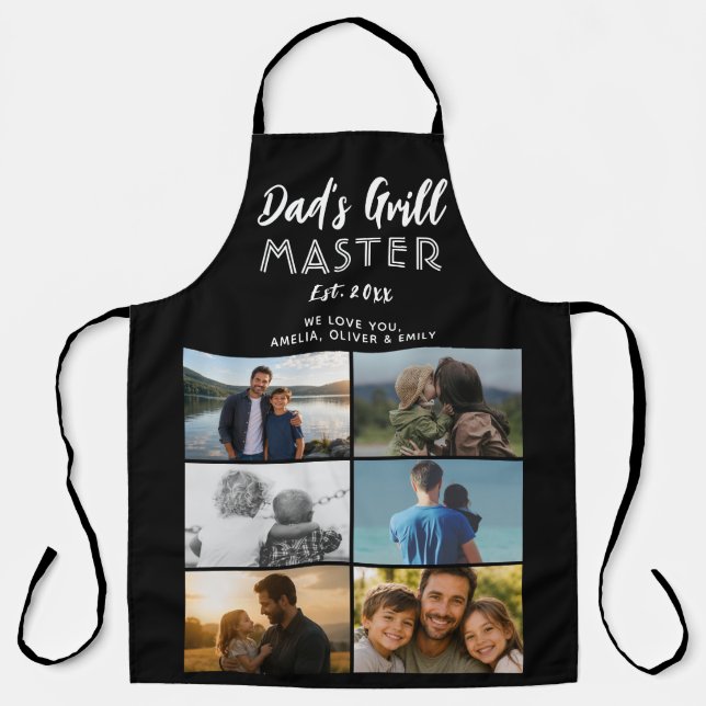 Dad's Grill Master Benutzerdefinierte 6-Foto-Colla Schürze (Vorderseite)