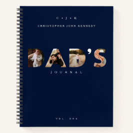 DAD'S Journal Personalized Monogram & Photos Navy Notizbuch