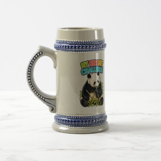 Dads neue Diät-Challenge-Panda-Stein-Mug Bierglas (Links)