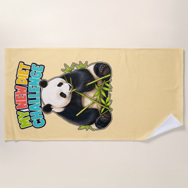 Dads neue Diät-Challenge-Panda Strandtuch (Vorderseite)