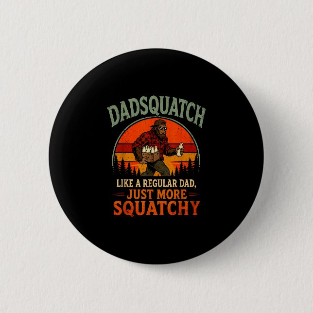 Dadsquatch Retro Bigfoot wie ein normaler Vater me Button (Vorderseite)