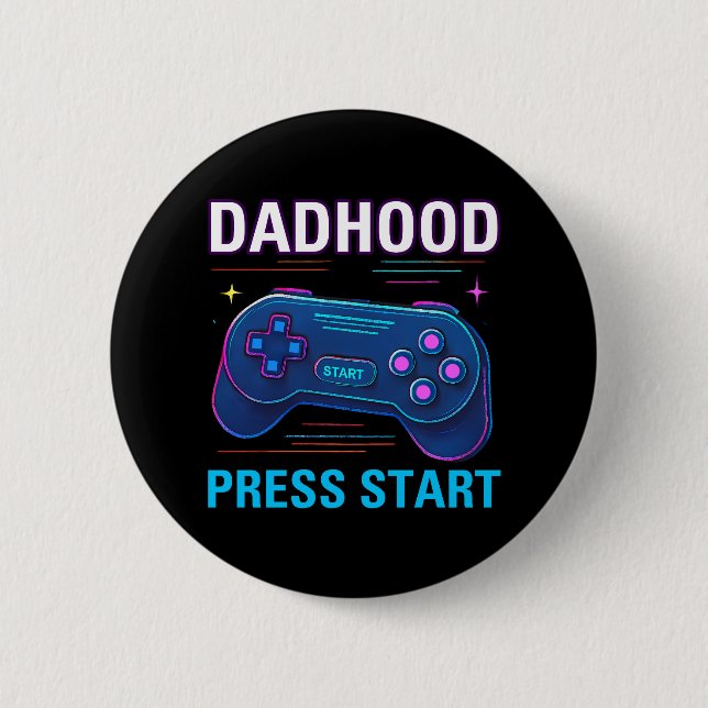 Dadue Press Start Retro Gamer Design Button (Vorderseite)