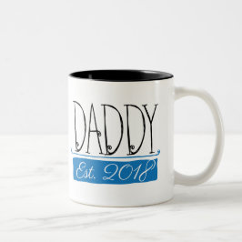 Dady Est 2018 Grafik-Geschenk-Tasse Zweifarbige Tasse