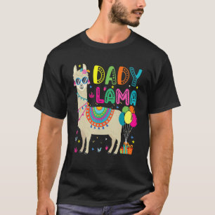Dady Llama Birthday Balloons Sonnenbrille Llama Pe T-Shirt