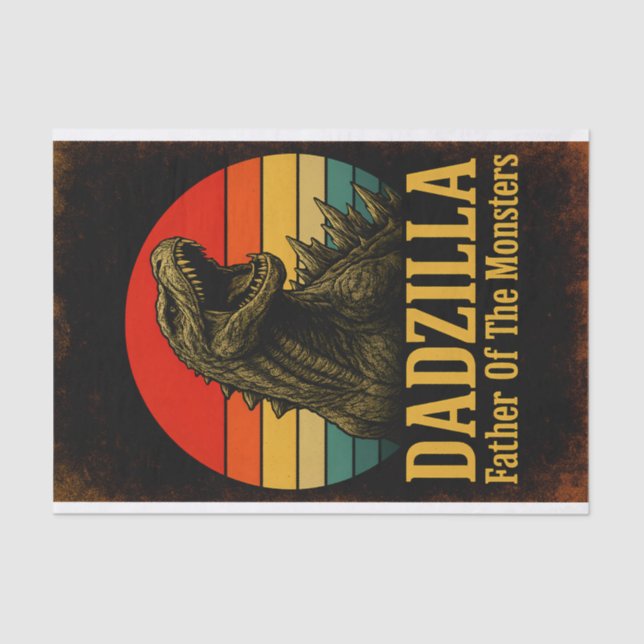 Dadzilla Vater der Monster Vatertag Seidenpapier (Vorderseite)