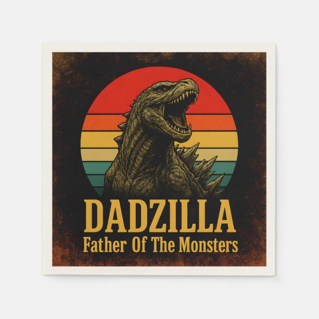 Dadzilla Vater der Monster Vatertag Serviette (Vorderseite)