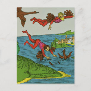 Daedalus und Icarus, 15. Jahrhundert Postkarte