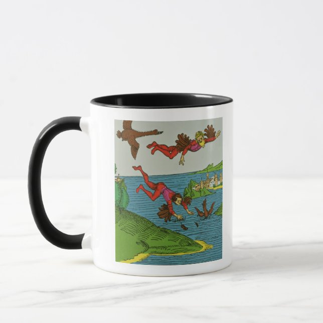 Daedalus und Ikarus, 15. Jahrhundert Tasse (Links)