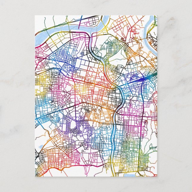 Daegu Südkorea City Map Postkarte (Vorderseite)