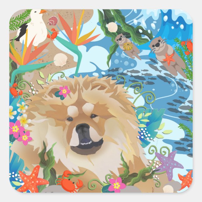 DAEJA - Freunde des Ozeans Quadratischer Aufkleber (Vorderseite)