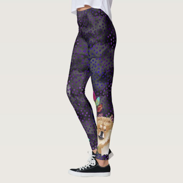 DAEJA VU Chow-Chow (lila/magentarote Töne) Leggings (Links)