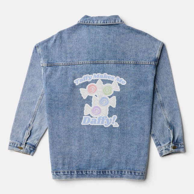 Daffee for Taffy Candy Fun Cartoon Art Jeansjacke (Rückseite)