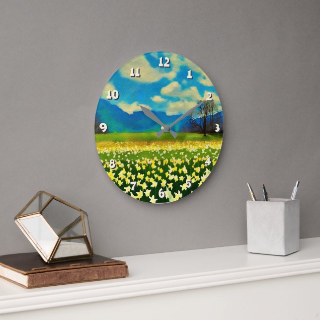 Daffelfeld - Malerei Große Wanduhr (Büro)