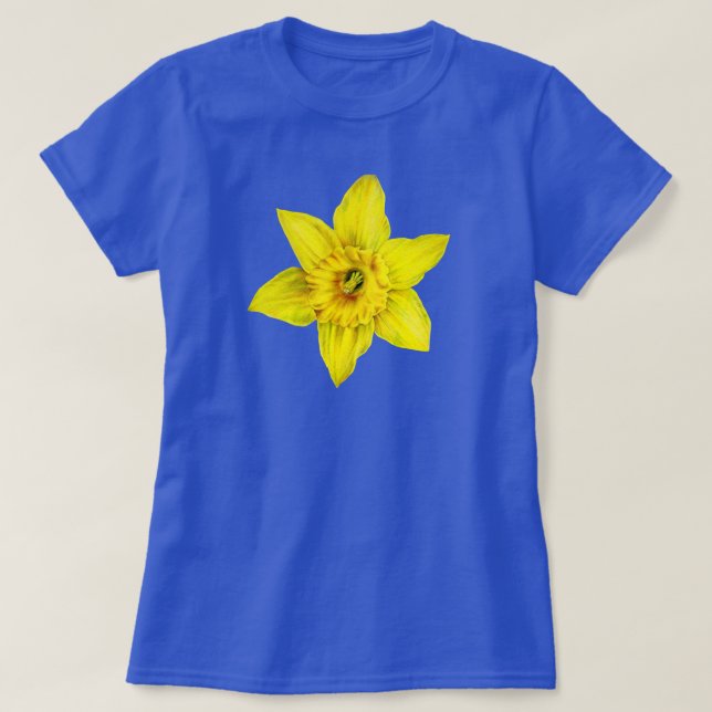 Daffelgelbe Frühlingsfarbe Blume Aquarell T-Shirt (Design vorne)