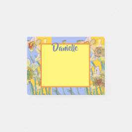 Daffodic Watercolor Art Womans Name Post It Notes Post-it Klebezettel