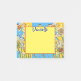 Daffodic Watercolor Art Womans Name Post It Notes Post-it Klebezettel