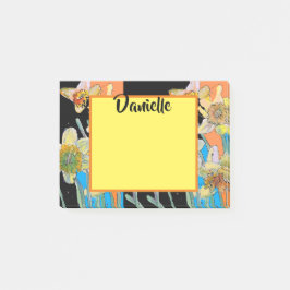 Daffodic Watercolor Art Womans Name Post It Notes Post-it Klebezettel
