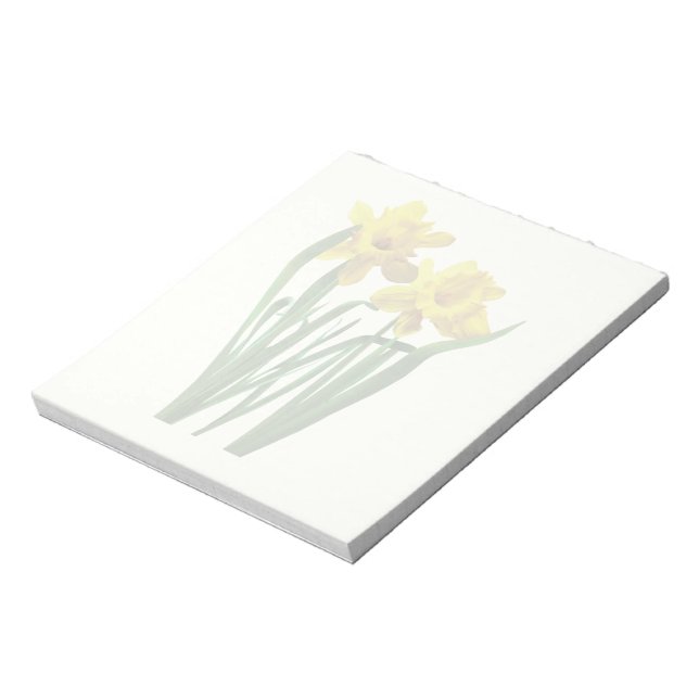 Daffodien auf Aufmerksamkeit Notizblock (Rotiert)