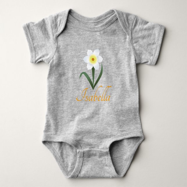 Daffodien Baby Strampler (Vorderseite)