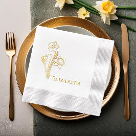 Daffodien Blumenwald Kontur Stift Napkins Servietten Mit Folie
