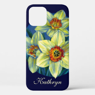 Daffodien, gelb-blau, personalisierter Federkoffer Case-Mate iPhone Hülle