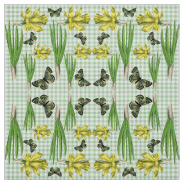 Daffodien im Frühlingsgewebe Stoff