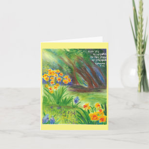 Daffodien mit Christlicher Schrift