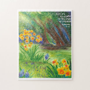 Daffodien mit Scripture Christlich Puzzle