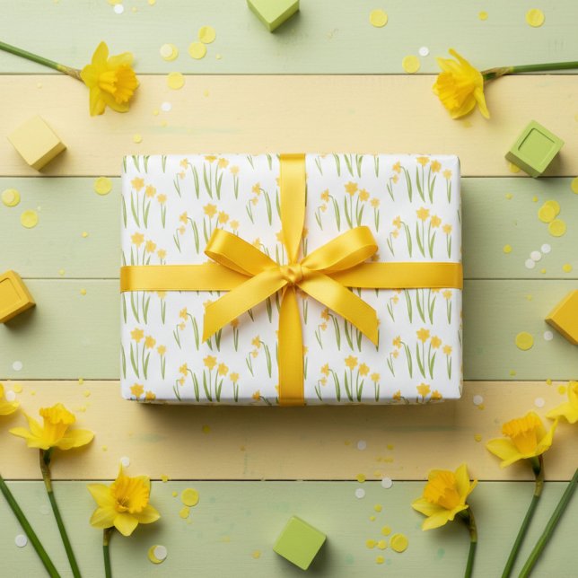 Daffodien Osterfrühling Blumenmuster Bulbs Geschen Geschenkpapier Set (Daffodils Easter Spring Floral Pattern Bulbs Gift Wrapping Paper Sheets
)