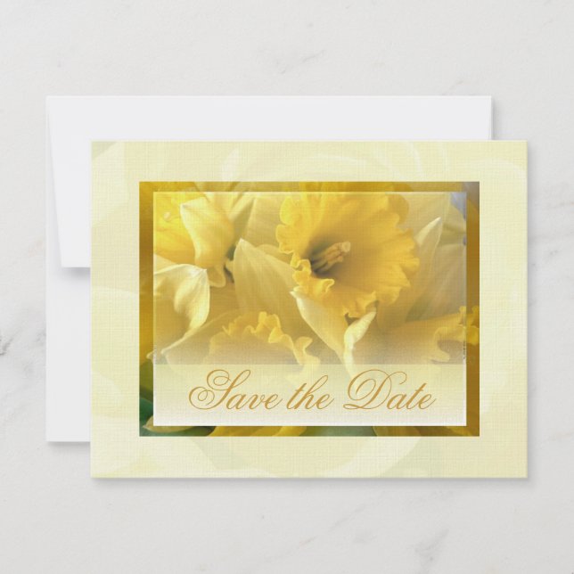 Daffodien Save the Date 2 Einladung (Vorderseite)