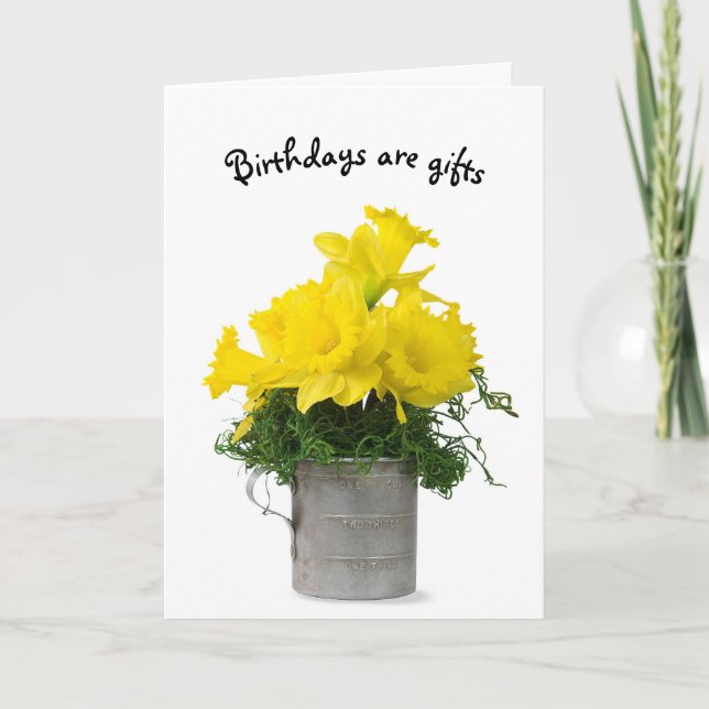 Daffodil Birthday Bouquet Karte (Vorderseite)