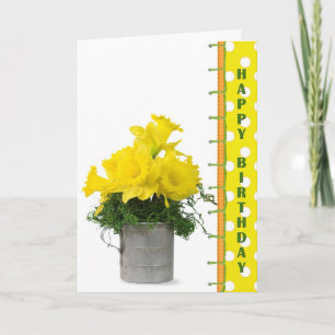 Daffodil Birthday Bouquet Karte